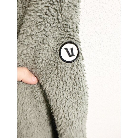 Vuori Womens Cozy Sherpa Jacket Snap Full Zip Cropped Athletic Dusty Pine Small - Picture 5 of 8